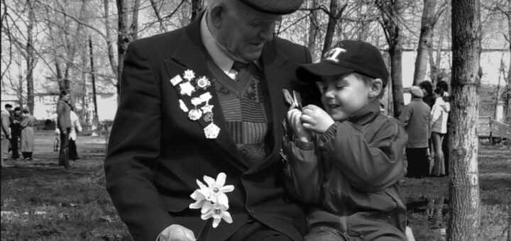 ветеран черно белый рисунок