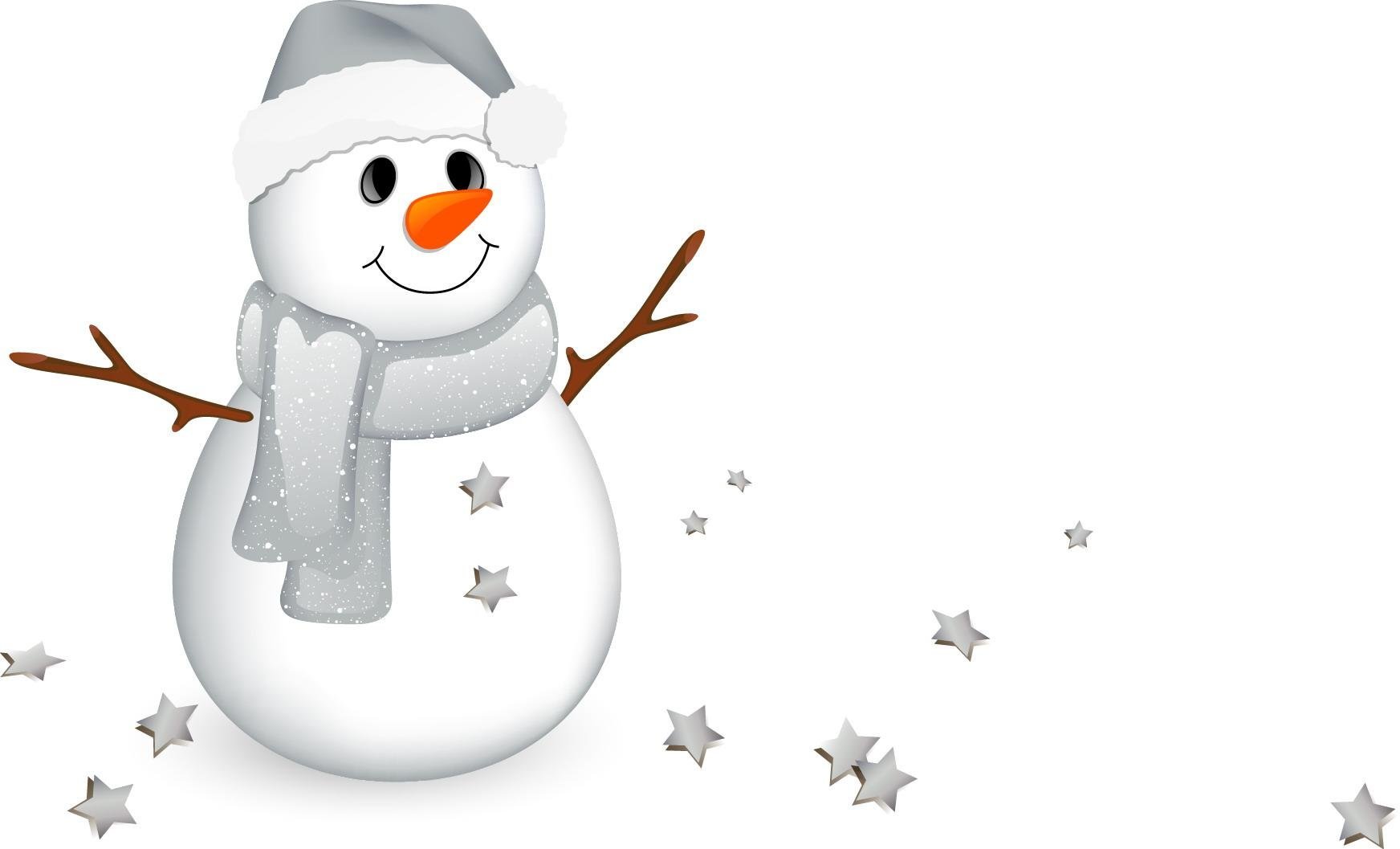 Снеговик картинка серый фон и звезды