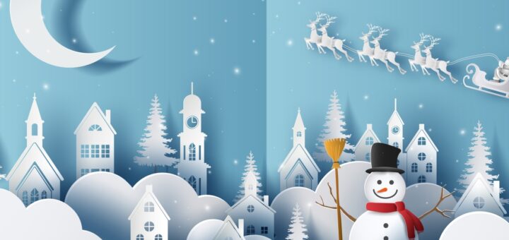 новогодний фон снеговик с метлой 2024