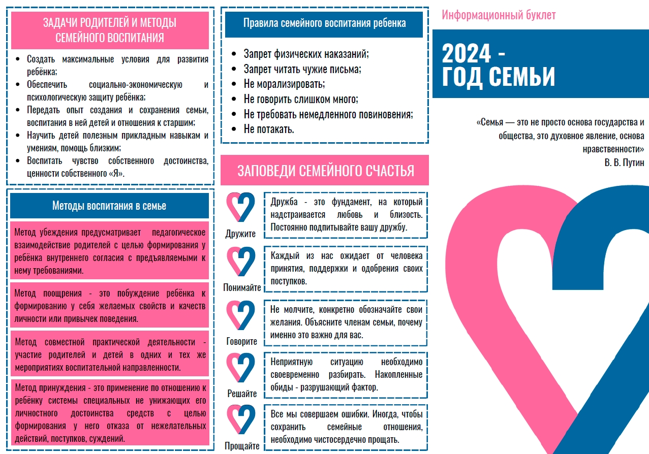 информационный буклет в год семьи