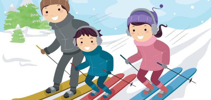семьей на лыжах картинка 2024
