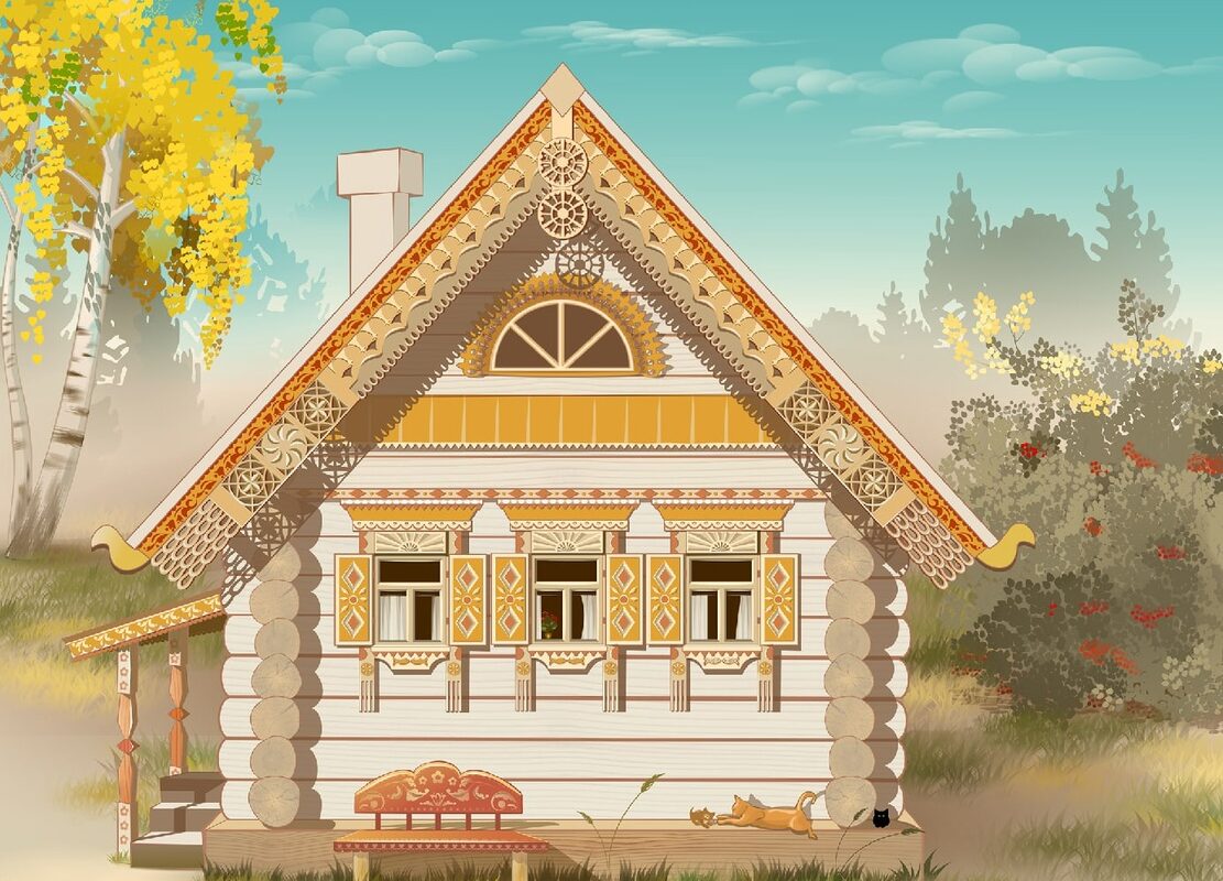картинка русская изба