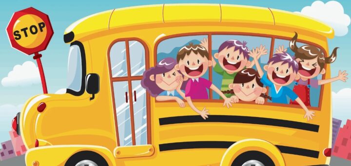 в автобусе дети рисунок