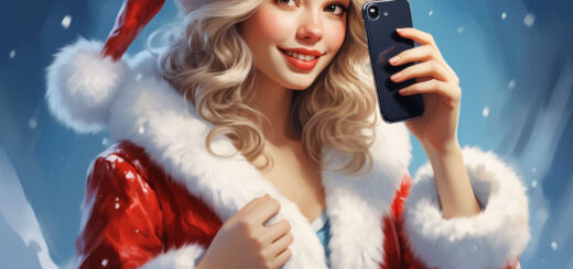 снегурочка с телефоном картинка нарисованная